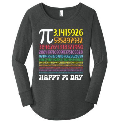 Happy Pi Day Colorful Pi Numbers 3.14 For Teacher Student Women's Perfect Tri Tunic Long Sleeve Shirt