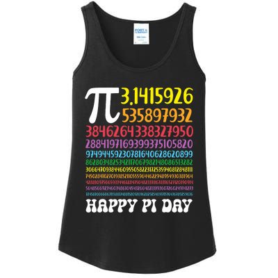 Happy Pi Day Colorful Pi Numbers 3.14 For Teacher Student Ladies Essential Tank