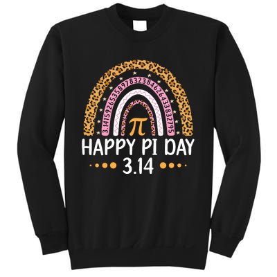 Happy Pi Day Mathematic Math Teacher Gift Leopard Rainbow Sweatshirt