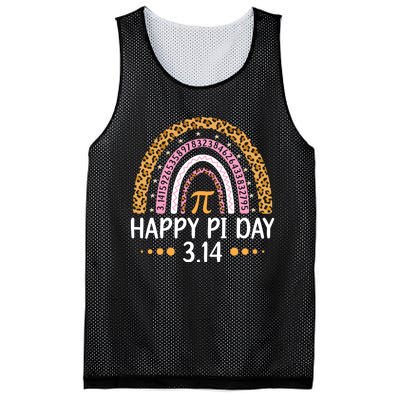 Happy Pi Day Mathematic Math Teacher Gift Leopard Rainbow Mesh Reversible Basketball Jersey Tank