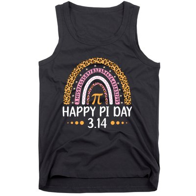 Happy Pi Day Mathematic Math Teacher Gift Leopard Rainbow Tank Top