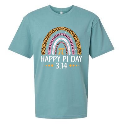 Happy Pi Day Mathematic Math Teacher Gift Leopard Rainbow Sueded Cloud Jersey T-Shirt