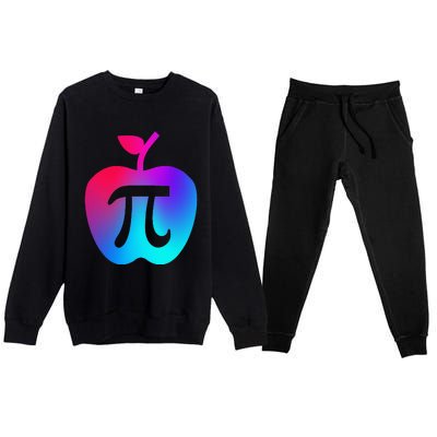 Happy Pi Day Cute Apple Pie 3.14 Funny Science Math Teacher Premium Crewneck Sweatsuit Set