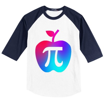 Happy Pi Day Cute Apple Pie 3.14 Funny Science Math Teacher Baseball Sleeve Shirt