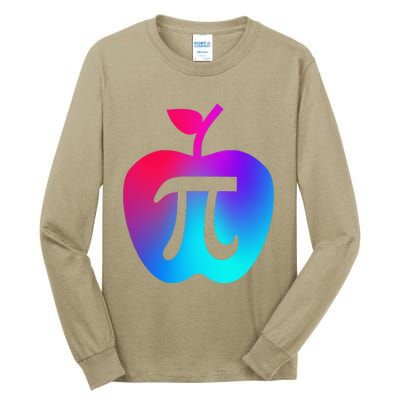 Happy Pi Day Cute Apple Pie 3.14 Funny Science Math Teacher Tall Long Sleeve T-Shirt