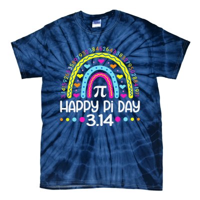 Happy Pi Day Rainbow 3.14 Pi Number Math Teacher Tie-Dye T-Shirt