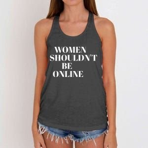 H Pearl Davis Women Shouldn’T Be Online Women's Knotted Racerback Tank