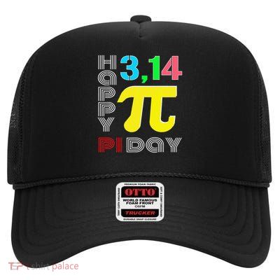 Happy Pi Day Math Lovers Fun Graphic High Crown Mesh Back Trucker Hat