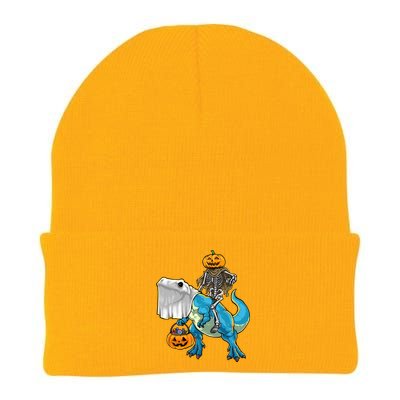 Halloween Pumpkin Dinosaur Skeleton T Rex Gift Knit Cap Winter Beanie