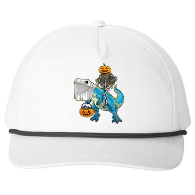 Halloween Pumpkin Dinosaur Skeleton T Rex Gift Snapback Five-Panel Rope Hat