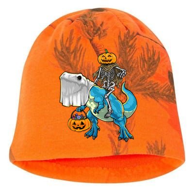 Halloween Pumpkin Dinosaur Skeleton T Rex Gift Kati - Camo Knit Beanie