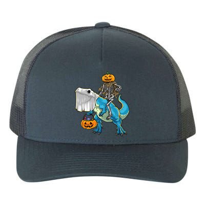 Halloween Pumpkin Dinosaur Skeleton T Rex Gift Yupoong Adult 5-Panel Trucker Hat