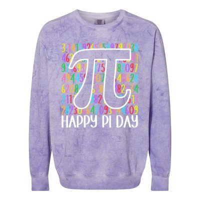 Happy Pi Day Math Teachers Student Professor Pi Day Colorblast Crewneck Sweatshirt