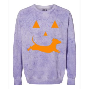 Halloween Pumpkin Dachshund Jackolantern Colorblast Crewneck Sweatshirt