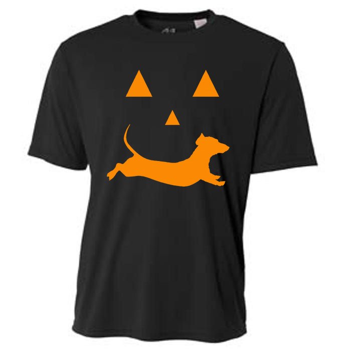 Halloween Pumpkin Dachshund Jackolantern Cooling Performance Crew T-Shirt