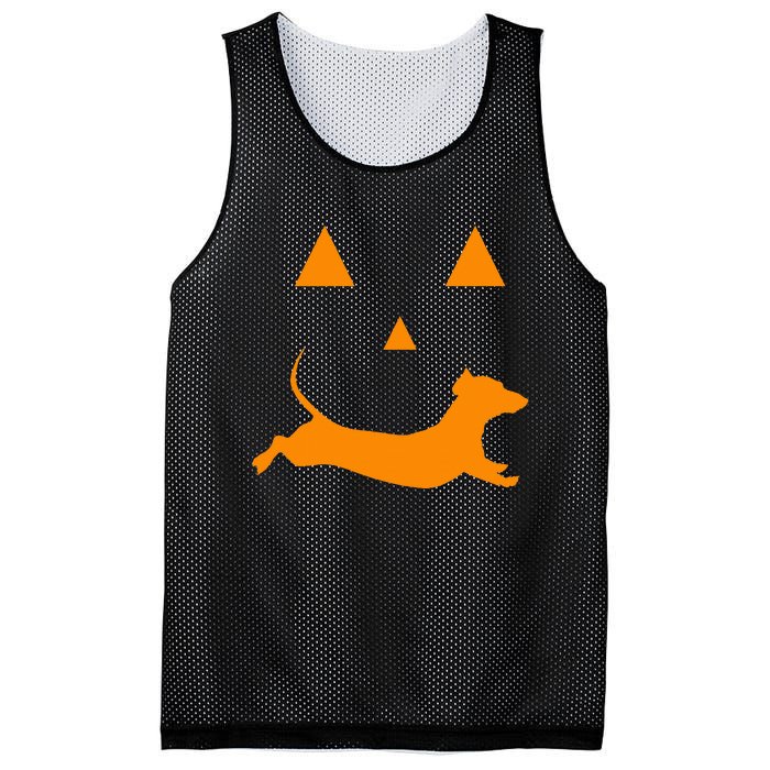 Halloween Pumpkin Dachshund Jackolantern Mesh Reversible Basketball Jersey Tank