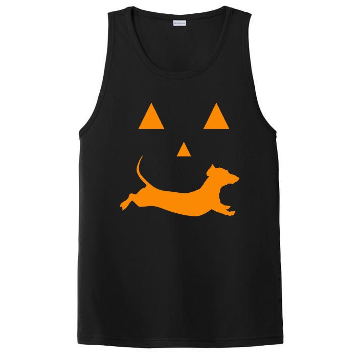 Halloween Pumpkin Dachshund Jackolantern PosiCharge Competitor Tank