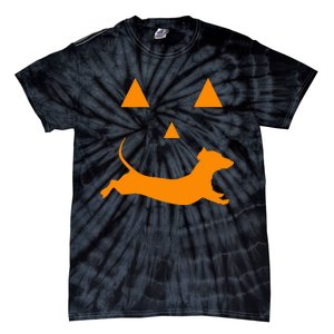 Halloween Pumpkin Dachshund Jackolantern Tie-Dye T-Shirt