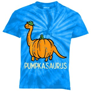 Halloween Pumpkin Dino Pumpasaurus Costume Kids Tie-Dye T-Shirt