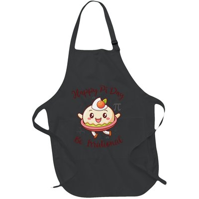Happy Pi Day Be Irrational Funny Math Geek Kawaii Pie Full-Length Apron With Pockets