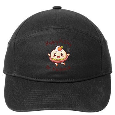 Happy Pi Day Be Irrational Funny Math Geek Kawaii Pie 7-Panel Snapback Hat