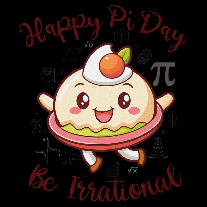 Happy Pi Day Be Irrational Funny Math Geek Kawaii Pie Flat Bill Trucker Hat