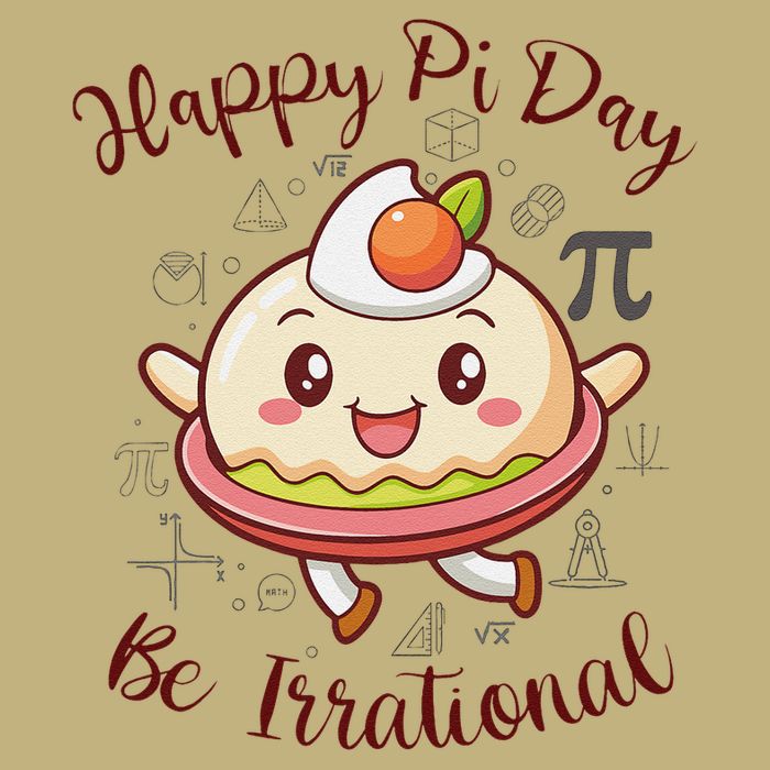 Happy Pi Day Be Irrational Funny Math Geek Kawaii Pie Mousepad
