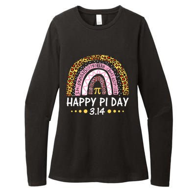 Happy Pi Day Mathematic Math Teacher Gifts Leopard Rainbow Womens CVC Long Sleeve Shirt