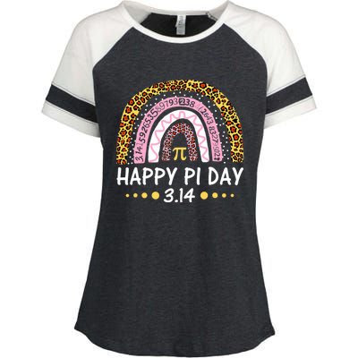 Happy Pi Day Mathematic Math Teacher Gifts Leopard Rainbow Enza Ladies Jersey Colorblock Tee