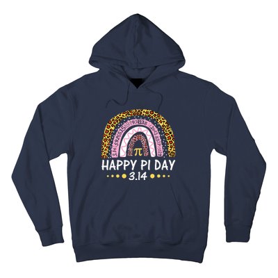 Happy Pi Day Mathematic Math Teacher Gifts Leopard Rainbow Hoodie