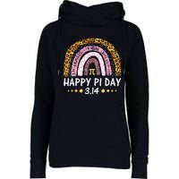 Happy Pi Day Mathematic Math Teacher Gifts Leopard Rainbow Womens Funnel Neck Pullover Hood