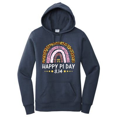 Happy Pi Day Mathematic Math Teacher Gifts Leopard Rainbow Women's Pullover Hoodie