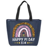 Happy Pi Day Mathematic Math Teacher Gifts Leopard Rainbow Zip Tote Bag