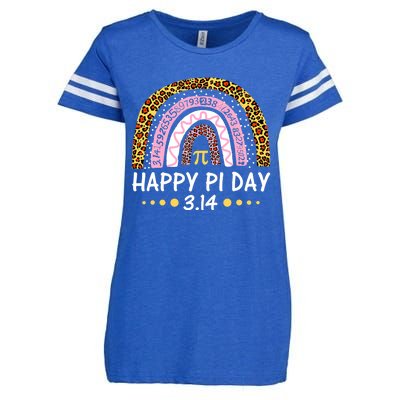 Happy Pi Day Mathematic Math Teacher Gifts Leopard Rainbow Enza Ladies Jersey Football T-Shirt