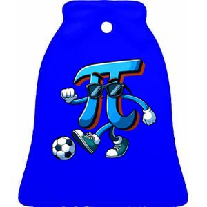 Happy Pi Day Soccer Lovers Pi Symbol Math Teachers Ceramic Bell Ornament