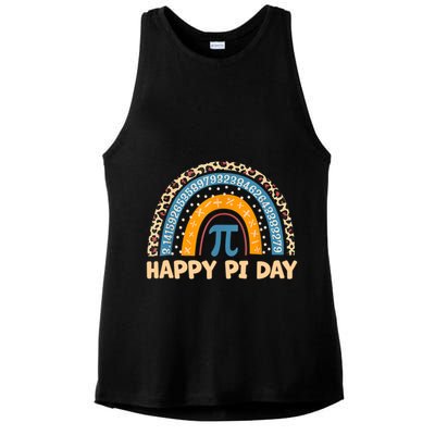 Happy Pi Day Leopard Rainbow Ladies PosiCharge Tri-Blend Wicking Tank