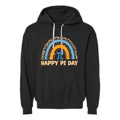 Happy Pi Day Leopard Rainbow Garment-Dyed Fleece Hoodie