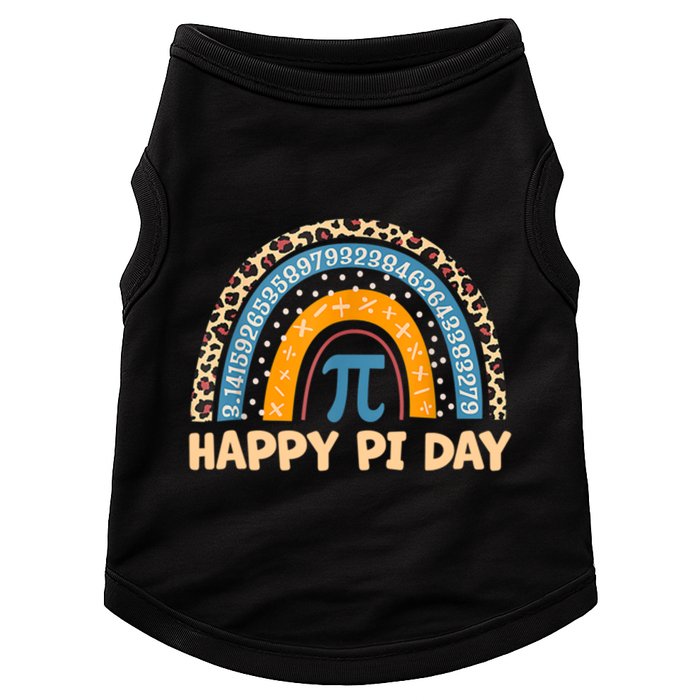 Happy Pi Day Leopard Rainbow Doggie Tank