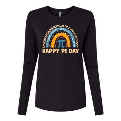 Happy Pi Day Leopard Rainbow Womens Cotton Relaxed Long Sleeve T-Shirt