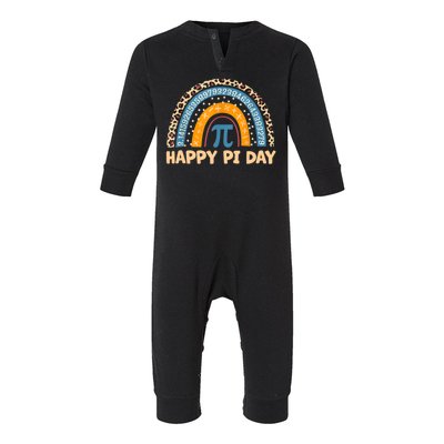 Happy Pi Day Leopard Rainbow Infant Fleece One Piece