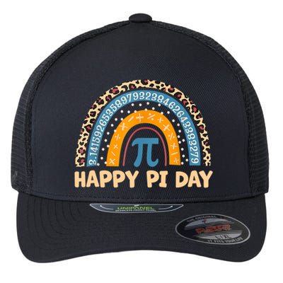 Happy Pi Day Leopard Rainbow Flexfit Unipanel Trucker Cap