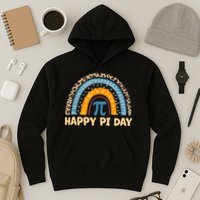 Happy Pi Day Leopard Rainbow Hoodie