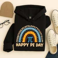 Happy Pi Day Leopard Rainbow Hoodie