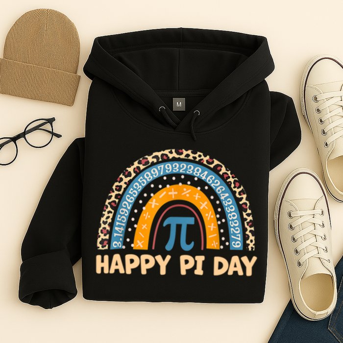 Happy Pi Day Leopard Rainbow Hoodie
