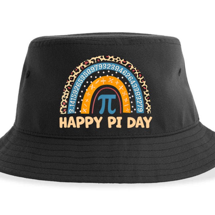 Happy Pi Day Leopard Rainbow Sustainable Bucket Hat