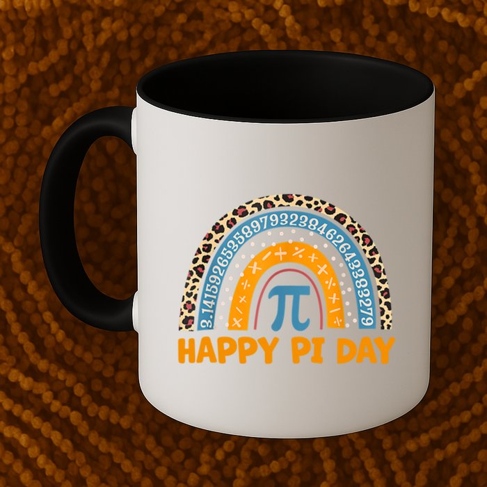 Happy Pi Day Leopard Rainbow Mug
