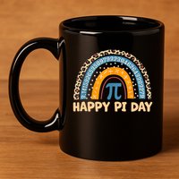 Happy Pi Day Leopard Rainbow 11oz C Handle Ceramic Mug