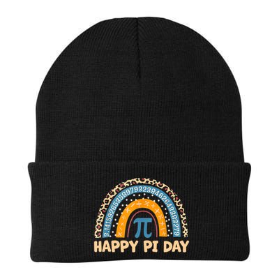 Happy Pi Day Leopard Rainbow Beanie