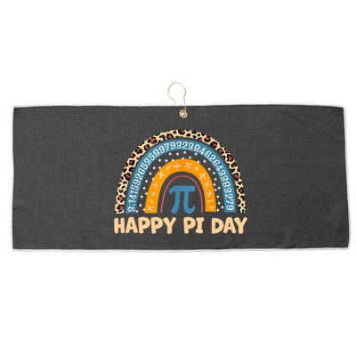 Happy Pi Day Leopard Rainbow Large Microfiber Waffle Golf Towel