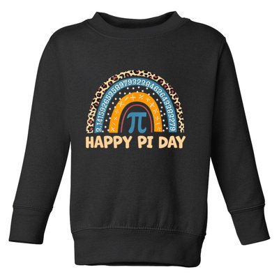 Happy Pi Day Leopard Rainbow Toddler Sweatshirt